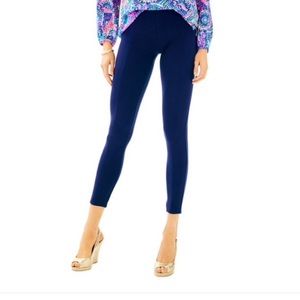 Lilly Pulitzer Travel Pants Navy Blue Ponte Knit M